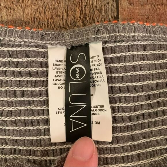 Soluna swim womens gray jogger pants with smocked waistband -M - Picture 5 of 10